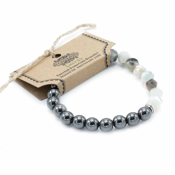 Gefacetteerde Edelsteen Armband - Magnetische Berg Jade