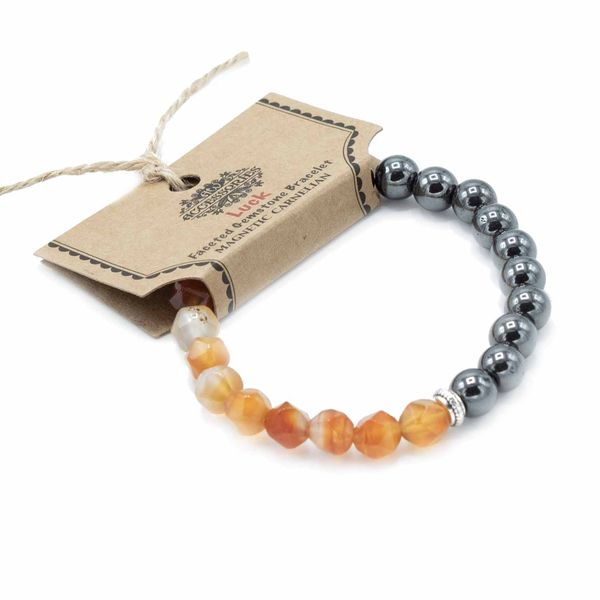 Gefacetteerde Edelsteen Armband - Magnetische Carneool