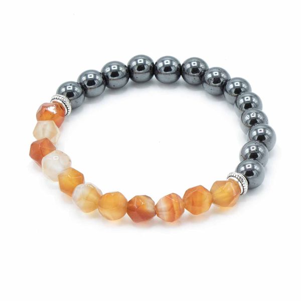 Gefacetteerde Edelsteen Armband - Magnetische Carneool