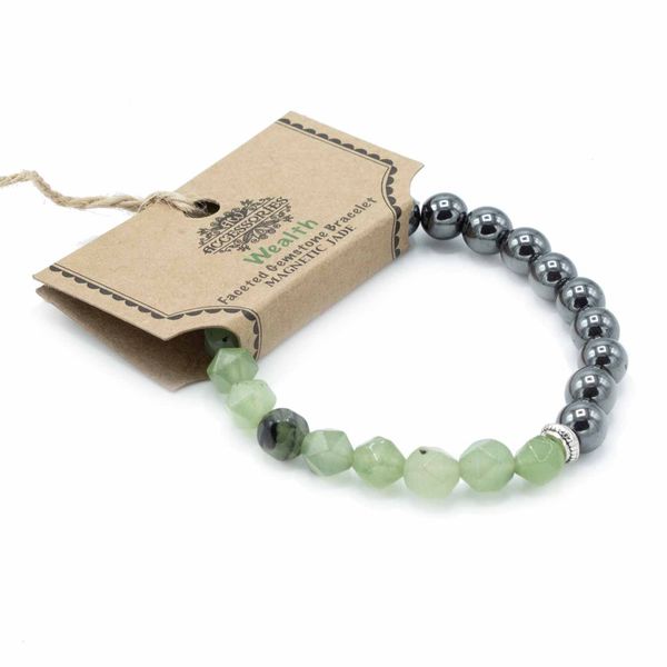 Gefacetteerde Edelsteen Armband - Magnetische Jade