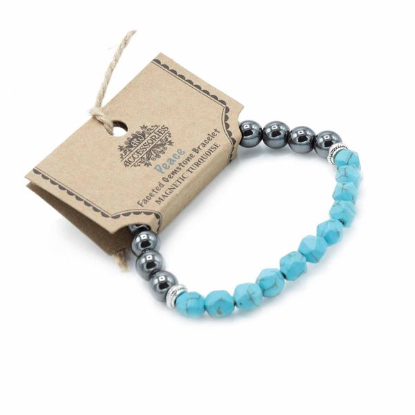 Gefacetteerde Edelsteen Armband - Magnetische Turkoois