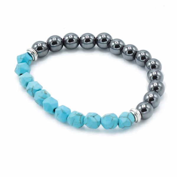 Gefacetteerde Edelsteen Armband - Magnetische Turkoois