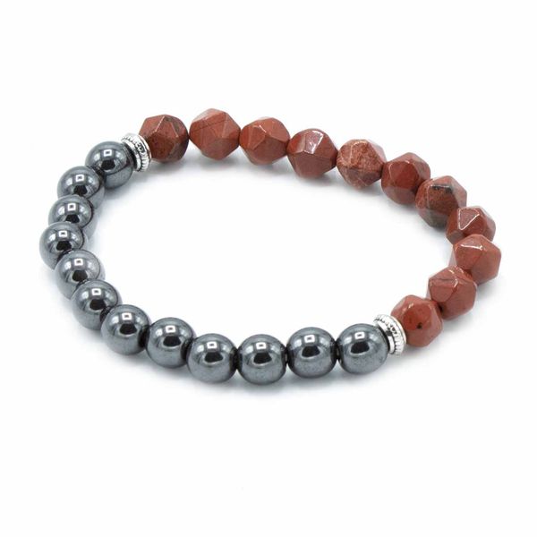 Gefacetteerde Edelsteen Armband - Magnetische Rode Jaspis