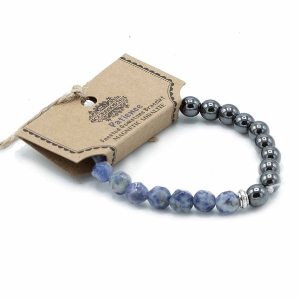 Gefacetteerde Edelsteen Armband - Magnetische Sodaliet