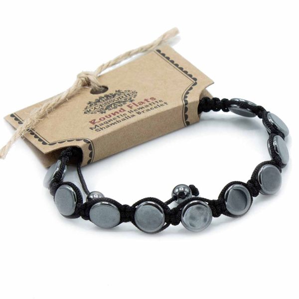 Magnetische Hematiet Shamballa Armband - Round Flats