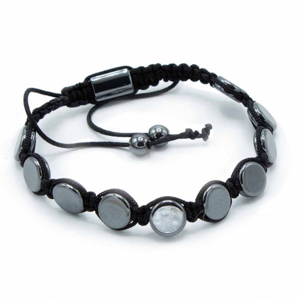 Magnetische Hematiet Shamballa Armband - Round Flats