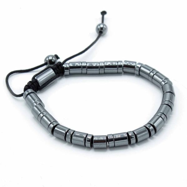 Magnetische Hematiet Shamballa Armband - Cilinders en Cirkels