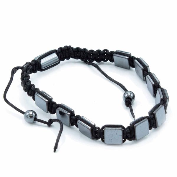 Magnetische Hematiet Shamballa Armband - Platte Kubussen
