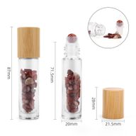 Roller fles - Rode Jaspis - Houten dop