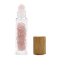 Roller fles- Rozenkwarts  - Houten dop