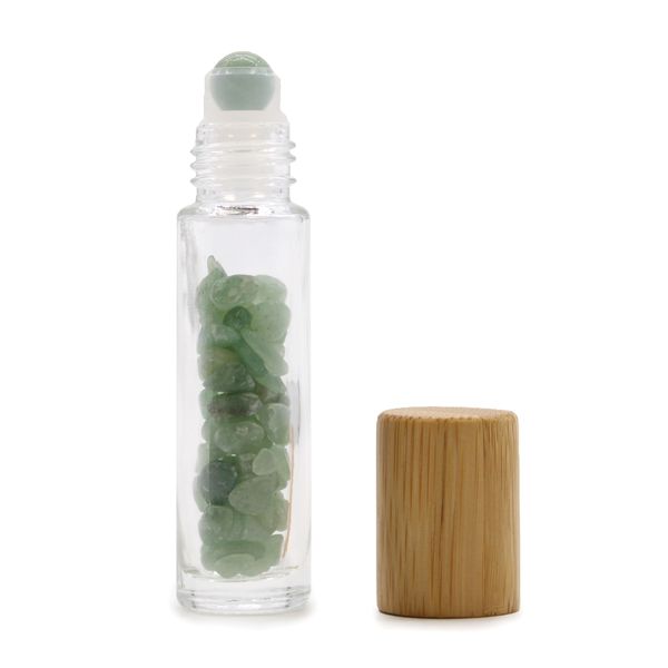 Roller fles- Aventurijn - Houten dop