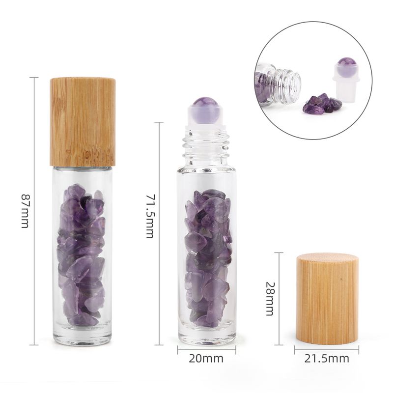 Roller fles- Amethist  - Houten dop