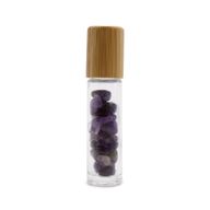 Roller fles- Amethist  - Houten dop
