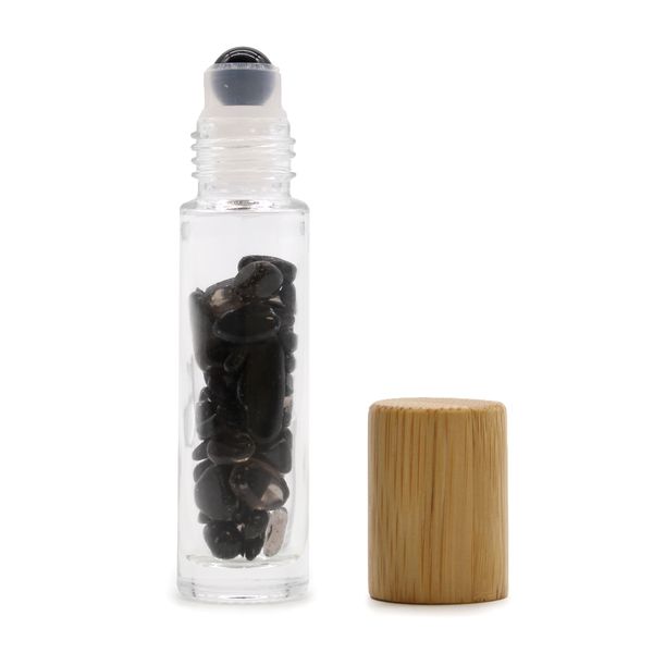 Roller fles- Zwarte Toermalijn - Houten dop