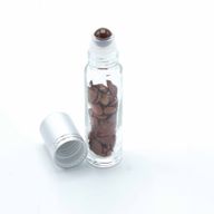 Roller fles- Rode Jaspis  - Zilver dop