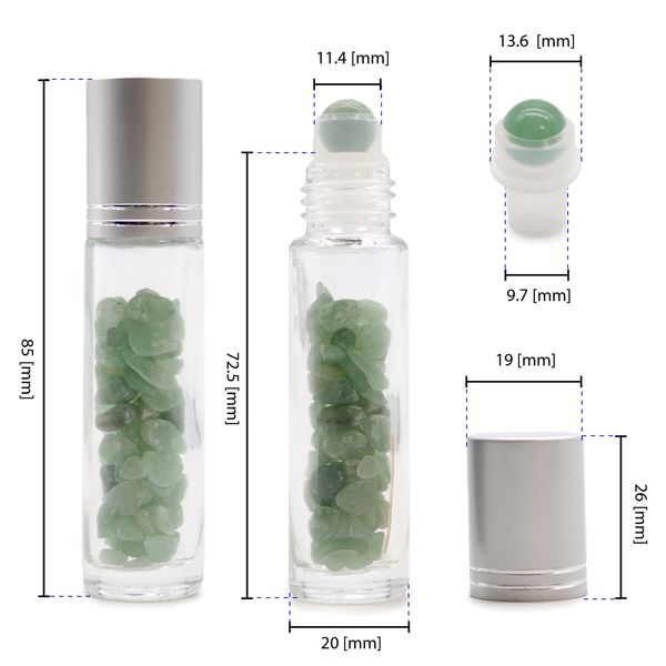 Roller fles- Rode Jaspis - Zilver dop