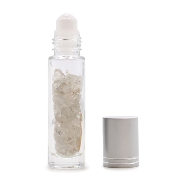 Roller fles- Rotskwarts - Zilver dop