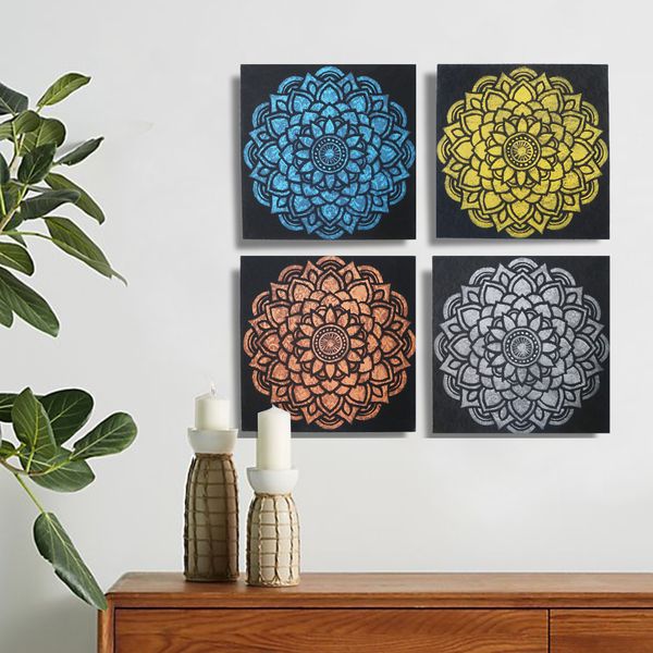 Set van 4 Mandala Brocade Detail 30x30cm