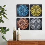 Set van 4 Mandala Brocade Detail 30x30cm