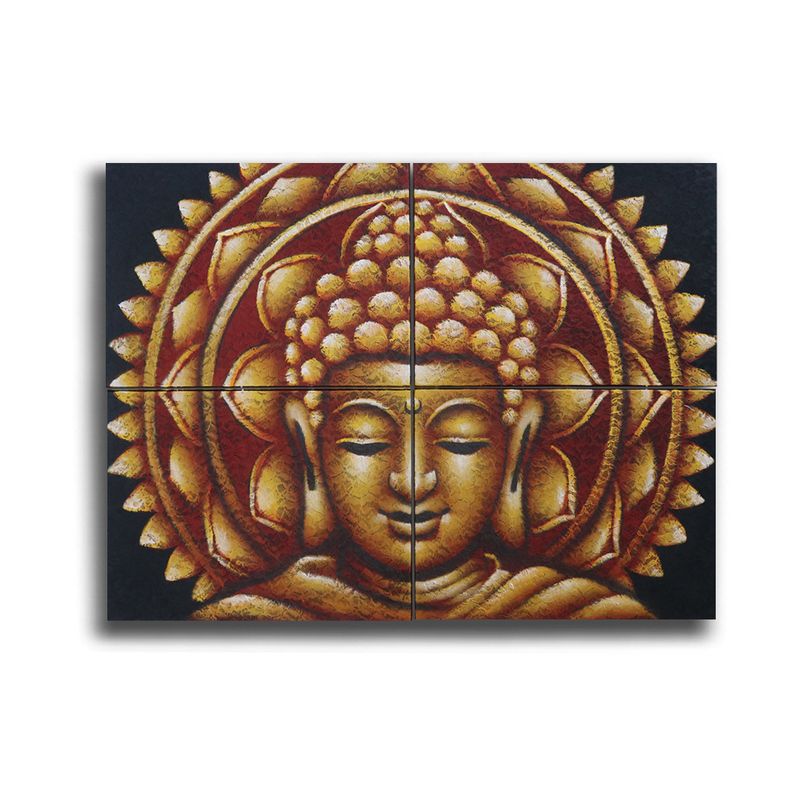 Gouden Boeddha Mandala Brocade Detail 30x40cm x 4