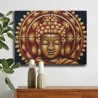 Gouden Boeddha Mandala Brocade Detail 30x40cm x 4