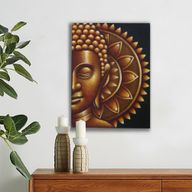 Gouden Halve Boeddha Mandala 60x80cm