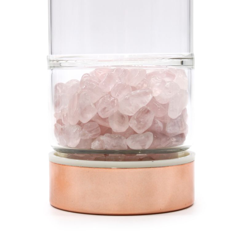 Kristallen glazen Thee-ei Fles- Rosé Goud - Rozenkwarts