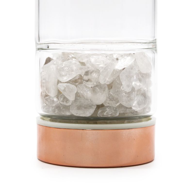 Kristallen glazen Thee-ei Fles- Rosé Goud - Rotskwarts
