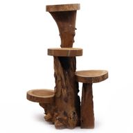 Naturel Teakhouten display met 4 planken, 75 cm hoog