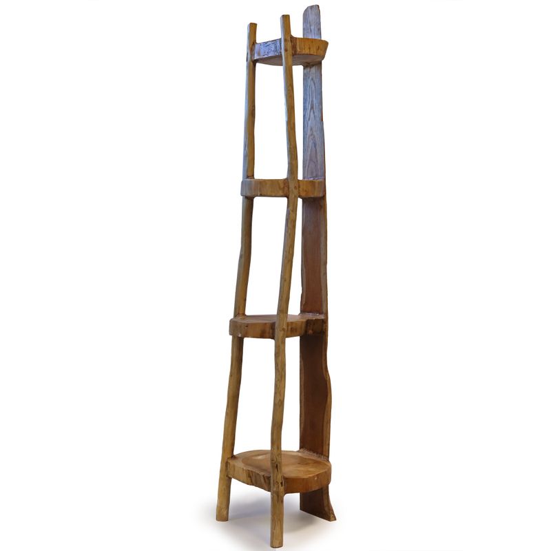 Naturel Teakhouten Hoekmeubel 4 planken - 135 cm hoog