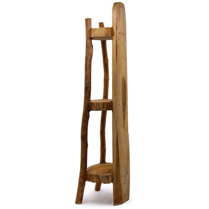 Naturel Teakhouten Hoekmeubel 3 planken - 90cm hoog
