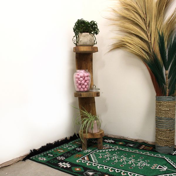 Naturel Teakhouten Houtplank Display 3 planken 100cm hoog