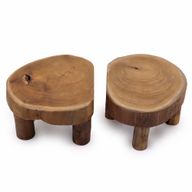 Lage Teakhouten display - 24x10cm