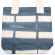 Natuurlijke tie-dye katoenen tas (8 oz) - 38x42x12cm - grijze blokken - natuurlijk handvat