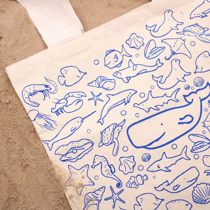 Grote katoenen boodschappentas - 38x42cm - Zeeleven- 10oz