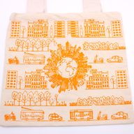 Grote katoenen boodschappentas - 38x42cm - Stadsleven - 10oz