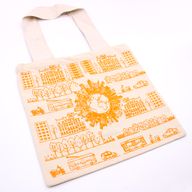 Grote katoenen boodschappentas - 38x42cm - Stadsleven - 10oz