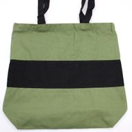 Tweekleurige katoenen tas - 38x42x12cm - Groen en zwart - 10oz