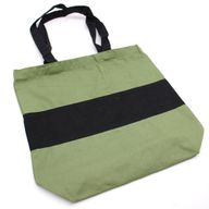 Tweekleurige katoenen tas - 38x42x12cm - Groen en zwart - 10oz