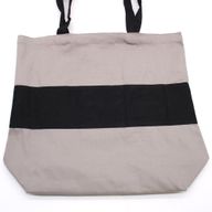 Tweekleurige katoenen tas - 38x42x12cm - grijs en zwart - 10oz