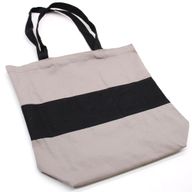Tweekleurige katoenen tas - 38x42x12cm - grijs en zwart - 10oz