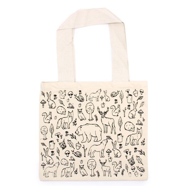 Grote katoenen boodschappentas - 38x42cm - Forest Life - 10oz