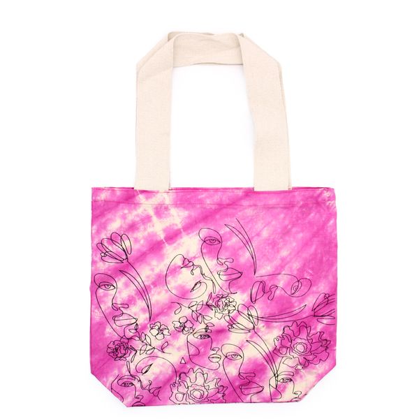 Tie-Dye Katoenen Tas (6oz) - 38x42x12cm - Pretty Face - Magento - Natuurlijk handgreep