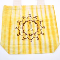 Tie-Dye Katoenen Tas (6oz) - 38x42x12cm -  Namaste Handen - Geel - Natuurlijk handgreep