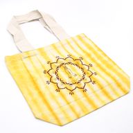 Tie-Dye Katoenen Tas (6oz) - 38x42x12cm -  Namaste Handen - Geel - Natuurlijk handgreep
