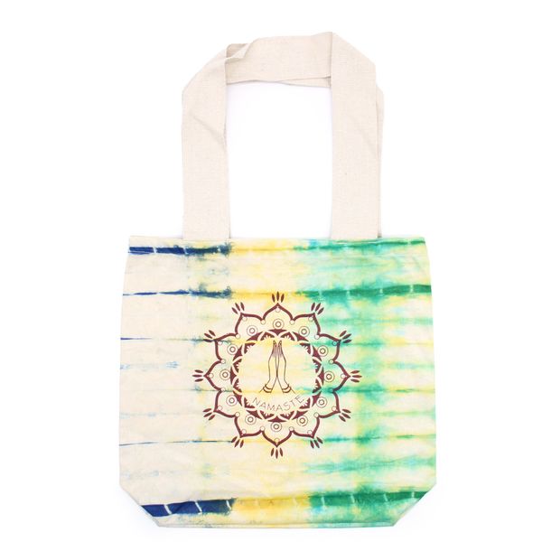 Tie-Dye Katoenen Tas (6oz) - 38x42x12cm - Namaste Hands - Multi - Natuurlijk handgreep
