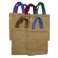Jute draagtas - 5 handvatten in verschillende kleuren