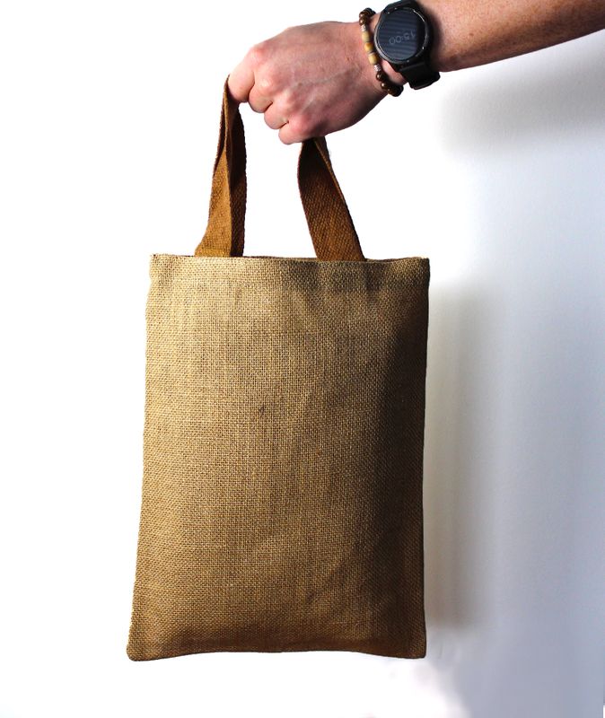 Jute draagtas - 5 handvatten in verschillende kleuren