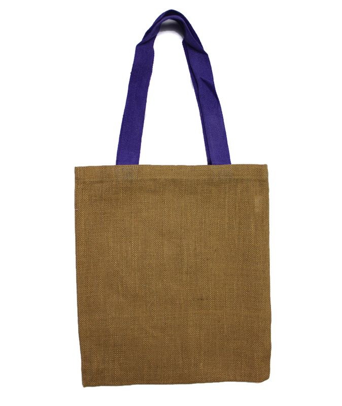 Grote jute draagtas - 5 handvatten in verschillende kleuren