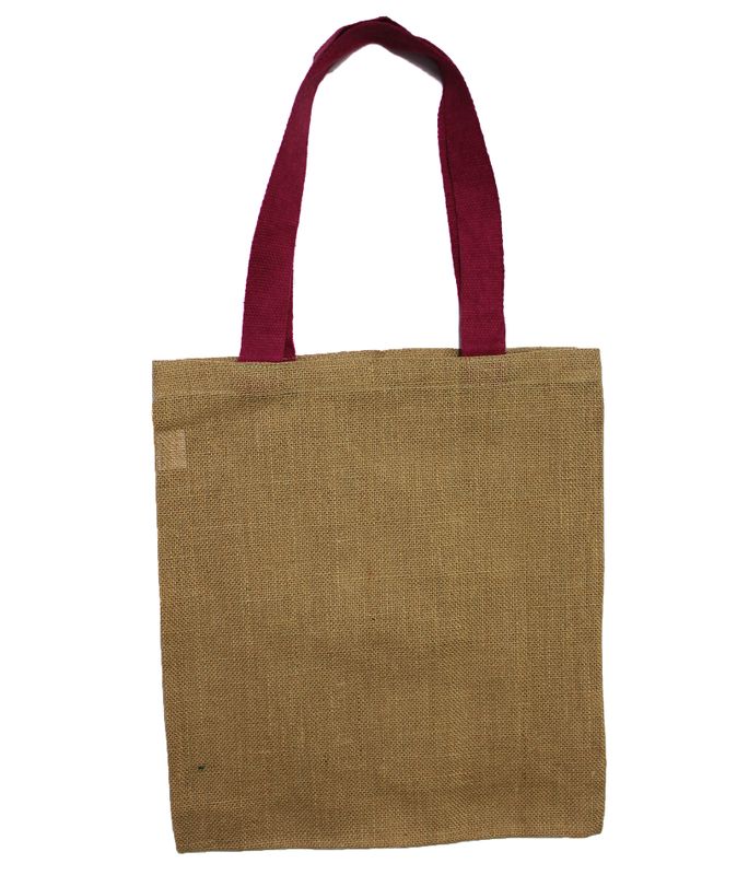 Grote jute draagtas - 5 handvatten in verschillende kleuren